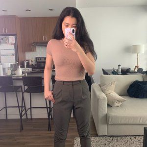 Zara Beige Ribbed Shirt